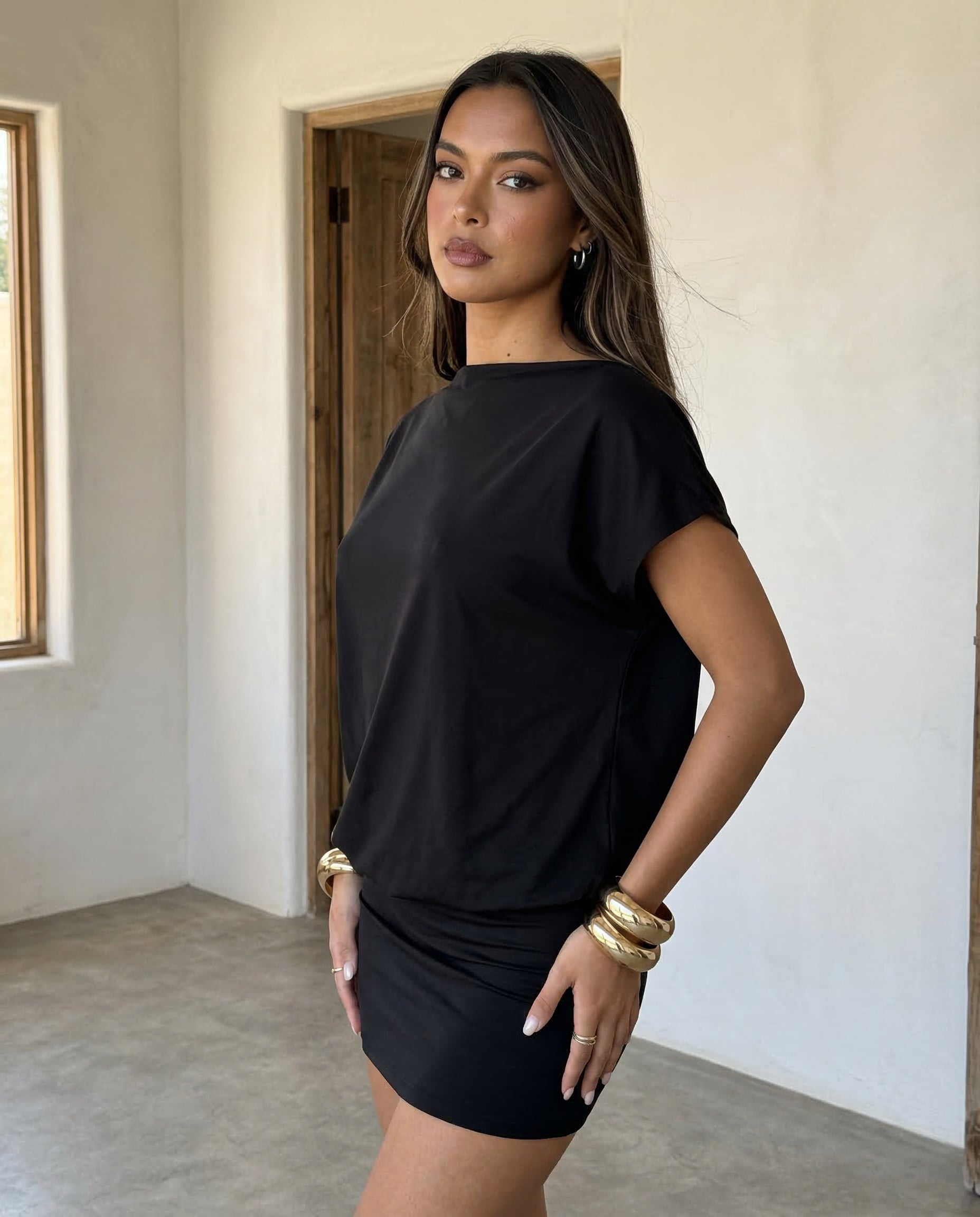 Midnight Drape Mini Dress