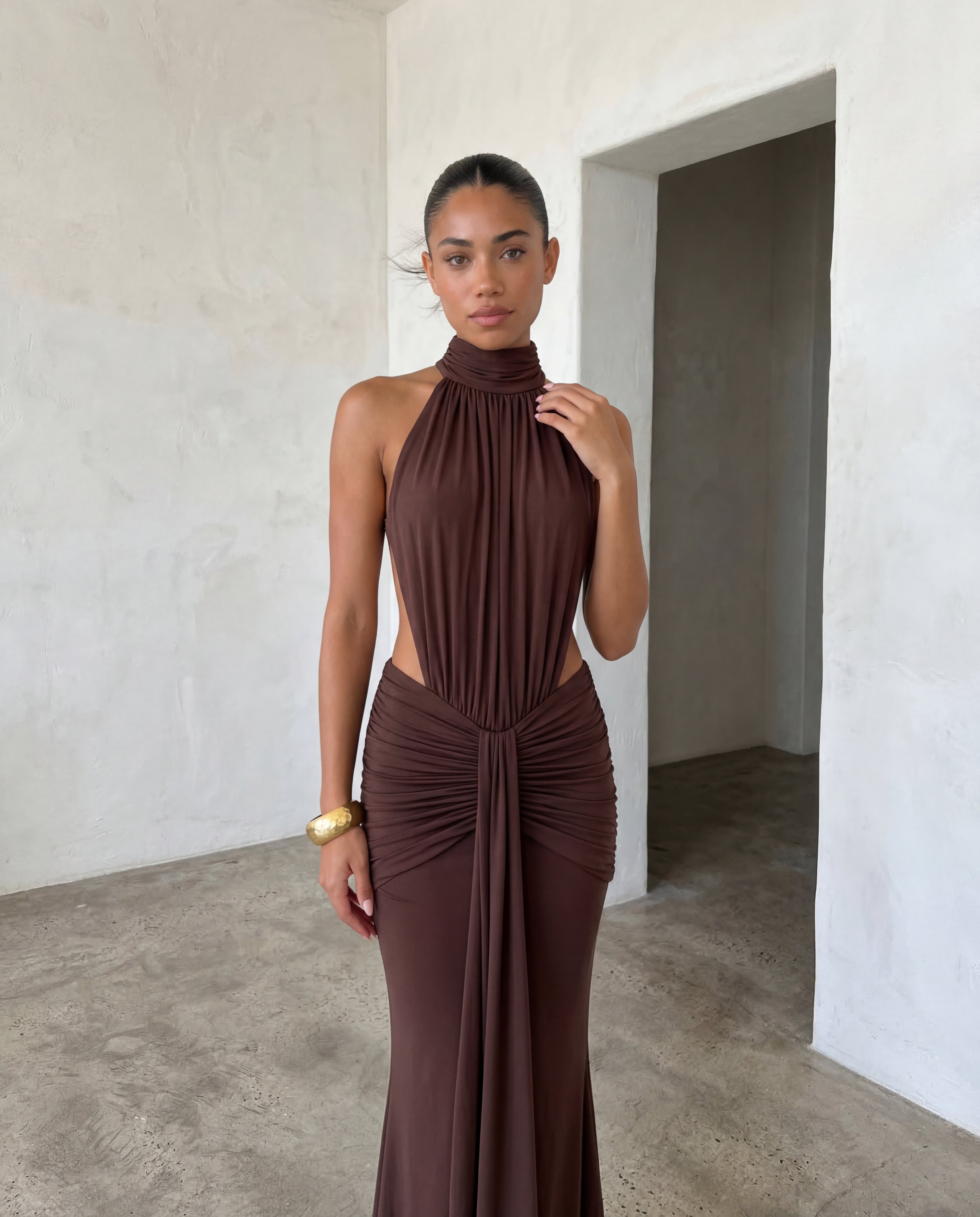 Backless Halter Dress